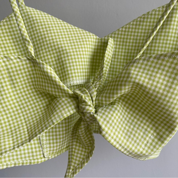 Purrr Melrose Handmade Lime Green Gingham Summer Matching Set - Crop Top & Skort - Picture 9 of 10